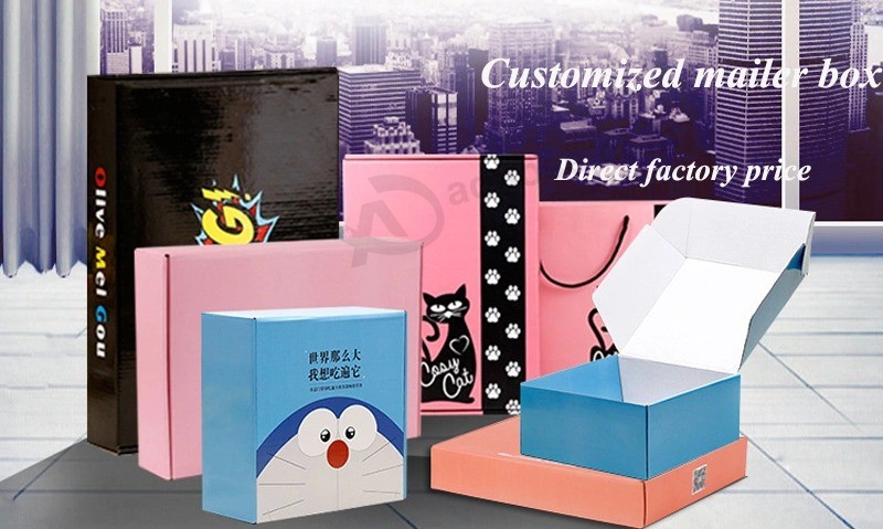 Custom Double Side Printed Tuck Top Corrugated Mailer Shipping Carton Box for Cosmetic Shoe Clothing