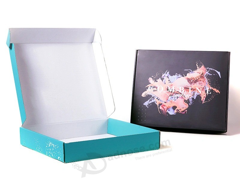 制造商便宜的高品质定制两面印刷彩色纸板瓦楞纸礼品盒美容包装纸箱带徽标