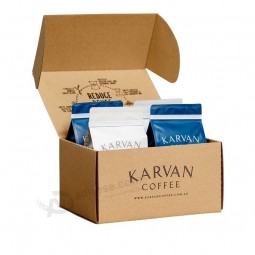 custom brown Beidseitiger Druck faltbar Tee Kaffeebohnen Kraft Wellpappe Transport Versandkarton Versandverpackung Box