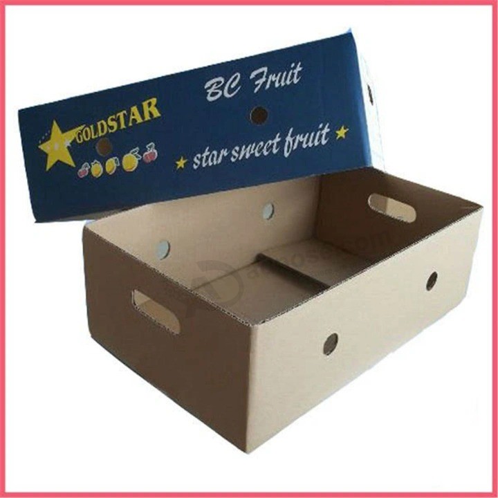 Custom Logo High Definition 5 Color Flexo Printing Corrugated Cardboard Paper Pear Orange Apple Lemon Mango Banana Fruit Vegetable Packing Packaging Carton Box