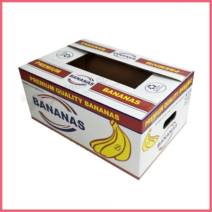 Logotipo personalizado Impressão flexográfica de 5 cores em alta definição Papelão ondulado Pêra Papel Pêra Laranja Maçã Limão Manga Banana Frutas Embalagem de vegetais Embalagem Caixa de papelão