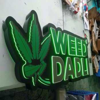 Extérieur Double Face Personnalisé Logo LED Lumière Panneau De Panneau En Plastique