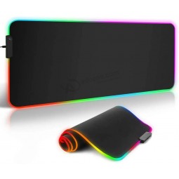 Alfombrilla de ratón para juegos RGB LED con iluminación brillante de tela tejida micro con logotipo personalizado