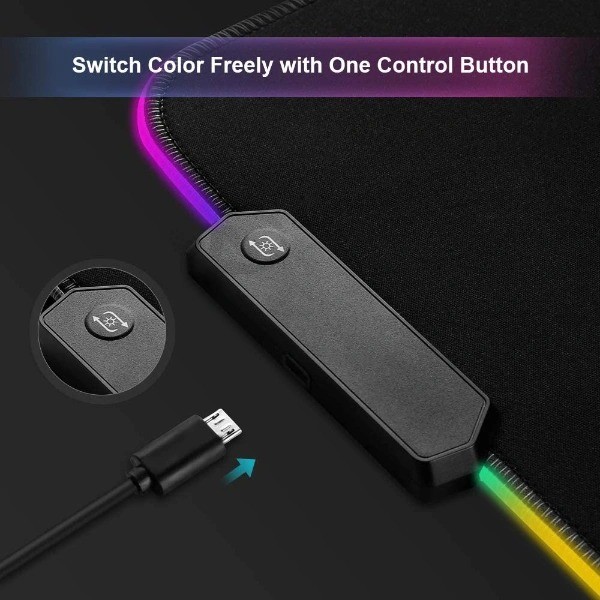 Custom Logo Micro Woven Cloth Glowing Lighting RGB LED Gaming Mouse Pad