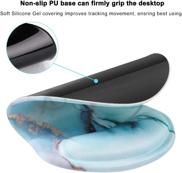 Tappetino per mouse con poggiapolsi di alta qualità in gel stampato con logo personalizzato