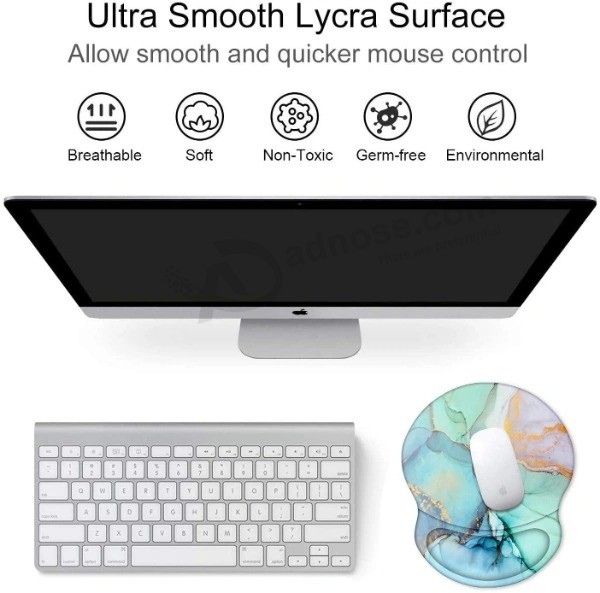 Tappetino per mouse con poggiapolsi di alta qualità in gel stampato con logo personalizzato