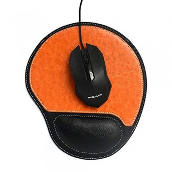 logotipo personalizado Antiderrapante com base em couro PU Tapete para mouse com suporte para o pulso