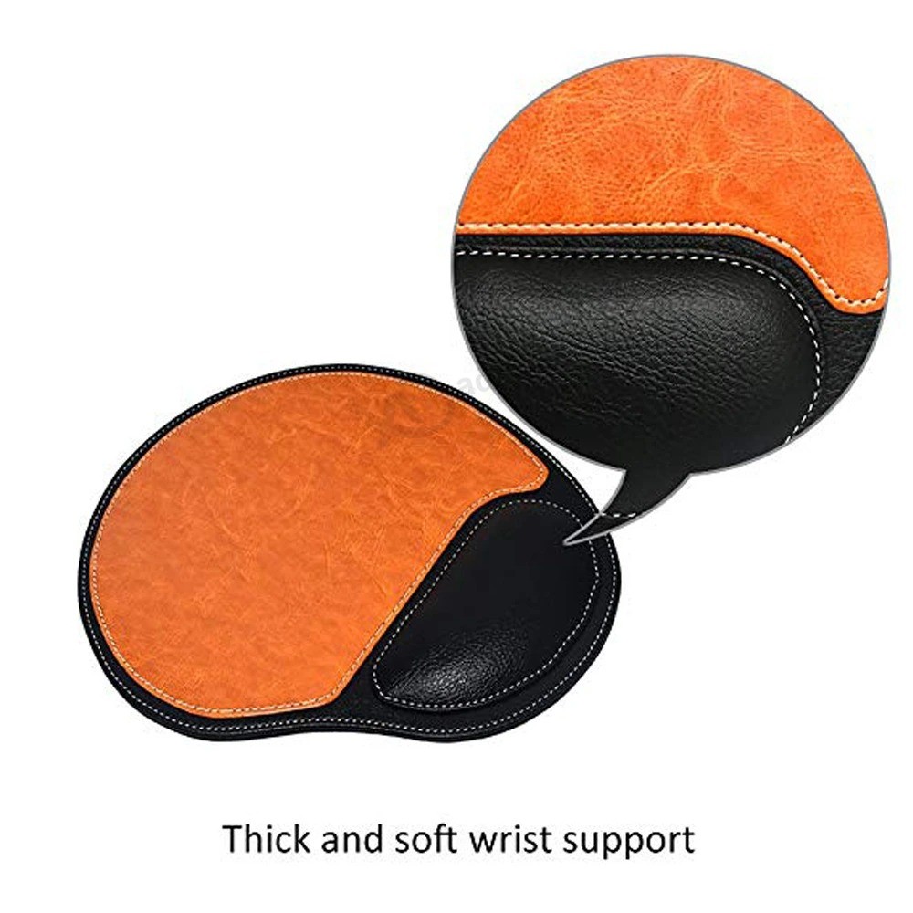 Custom Logo Non Slip PU Leather Base Mouse Mat Wrist Support Mouse Pad