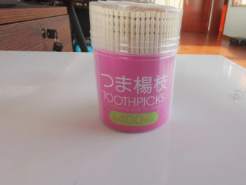 Cure-dent jetable en bambou de haute qualité dans une bouteille en plastique