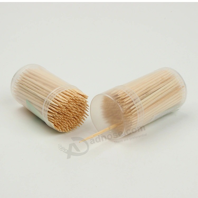 Stuzzicadenti di bambù in legno avvolti in carta singola personalizzata a basso costo