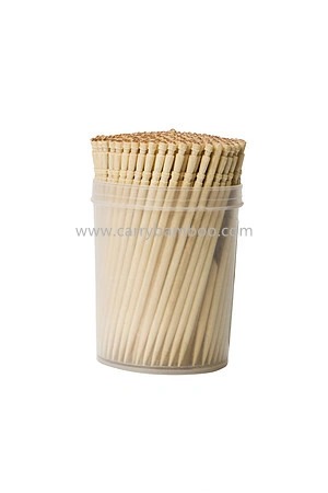 Großhandel hohe Qualität billig Einweg Bambus Zahnstocher für klassische Serie für kleine hohe Deckel in Plastikflasche