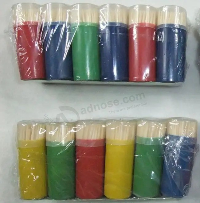 1000 PCS palitos de dente de bambu natural 12 garrafas Dispensador para festa em casa