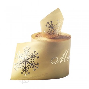 In de fabriek aangepast 100% polyester bedrukt lint, organza-lint, fluwelen lint, voor productverpakking, verpakking van kerstgeschenkdozen