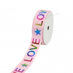 Cinta de grosgrain impresa 100% polyes, cinta, cinta de organza, utilizada para la cinta de la caja de regalo de Navidad