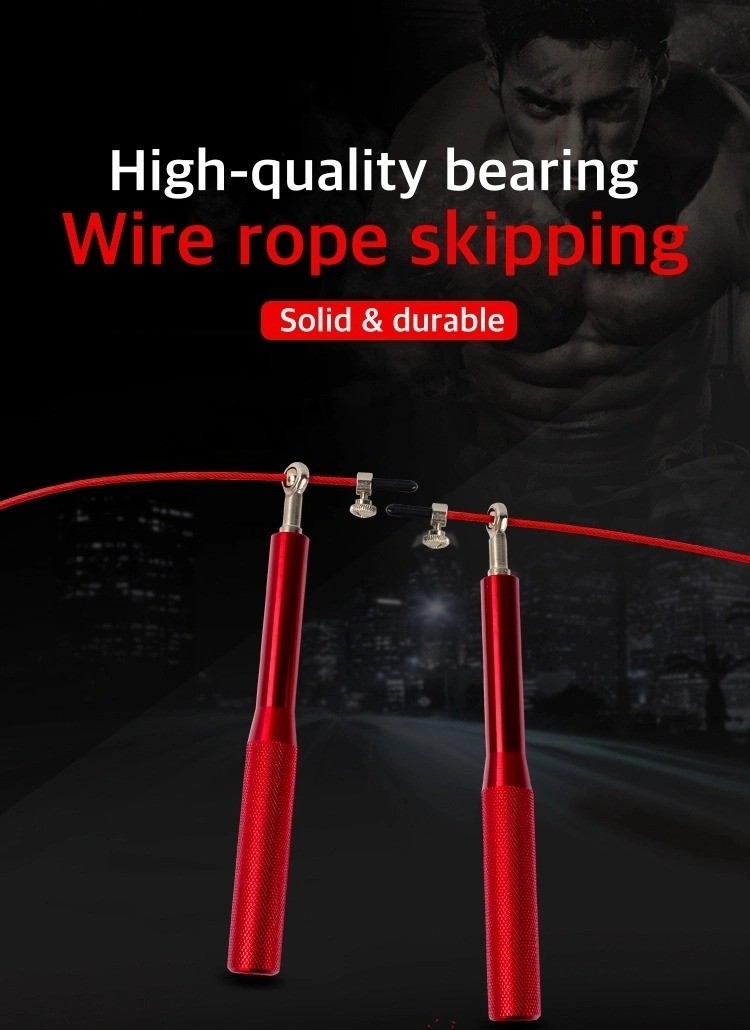 Kundenspezifische Farbe Metall Aluminium Griffsprung Seil gewichtet Home Gym Workout Ausrüstung einstellbare Länge Seil
