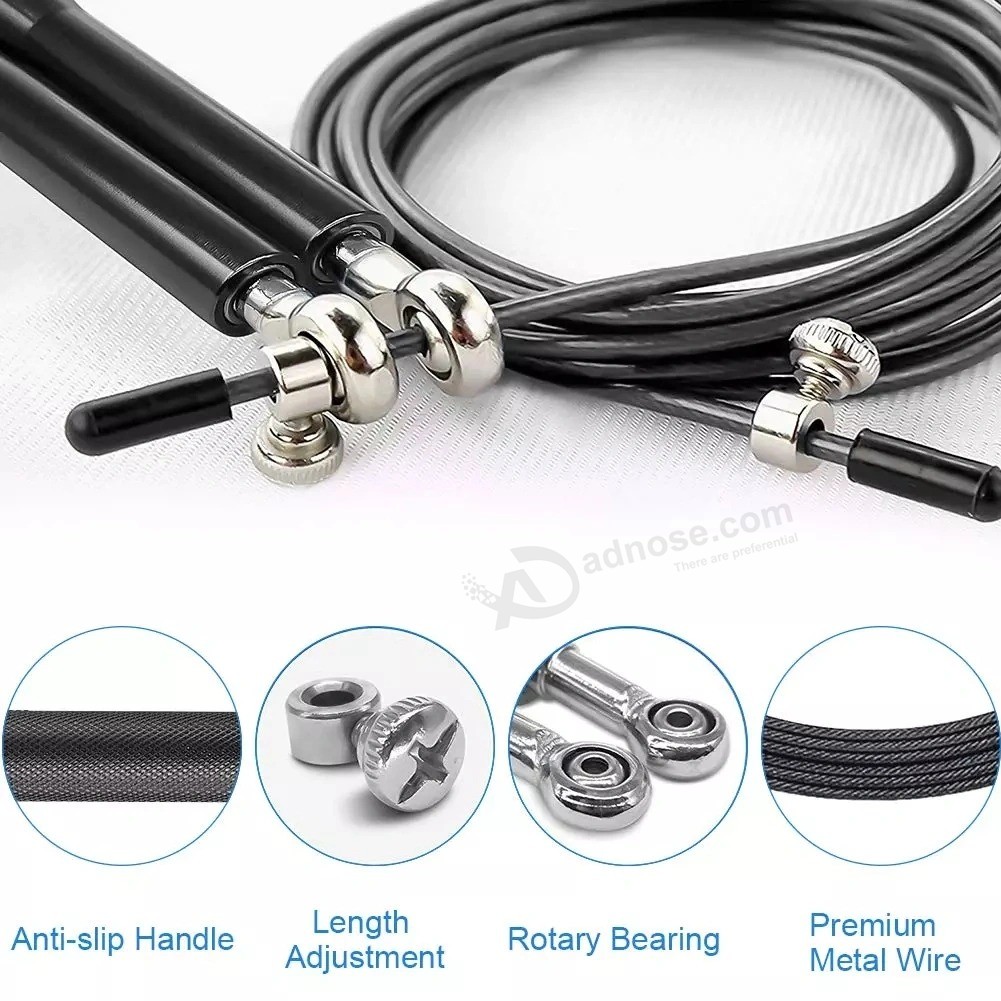 Customized Color Metal Aluminum Handle Jump Rope Weighted Home Gym Workout Equipment Adjustable Length Rope
