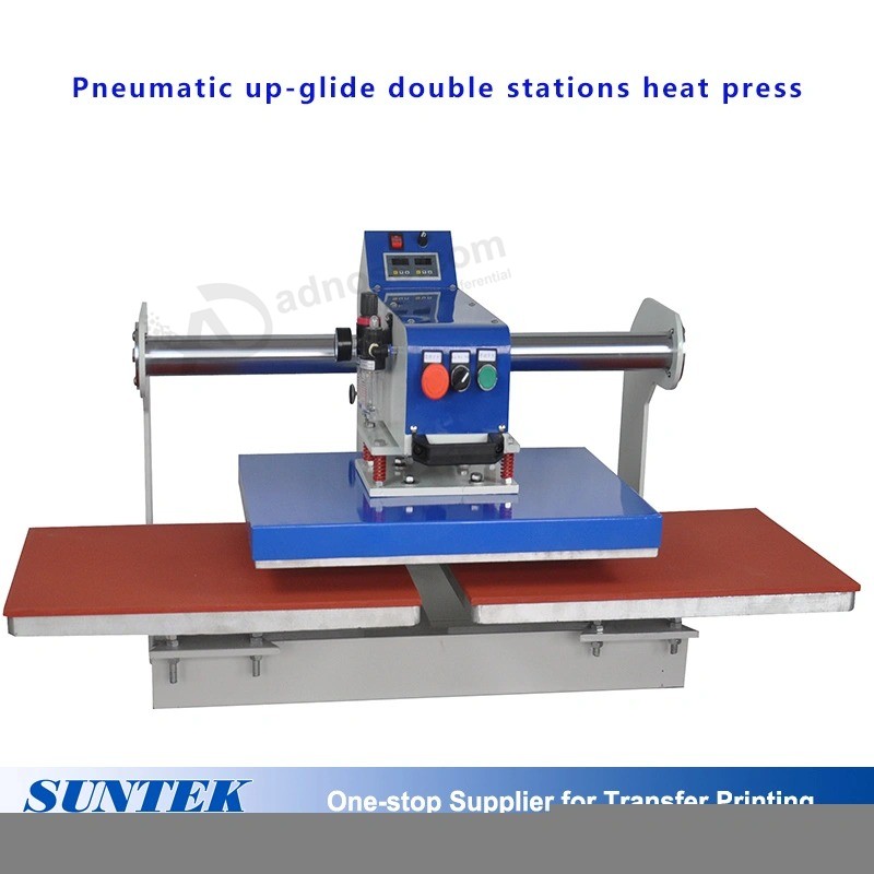 Máquina de prensa térmica de t-shirt com estações duplas pneumáticas Upglide