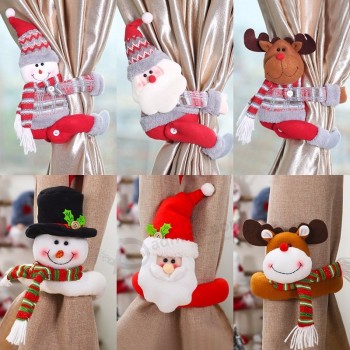 Père Noël Elk Rideau boucle Rideau de Noël Décor Joyeux Noël Décor pour la maison Cadeaux de Noël Bonne Année 2020