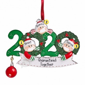 kit di ornamenti natalizi con nome personalizzato, famiglia di 2/3/4/5 decorazioni natalizie