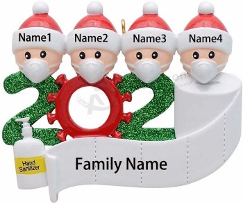2025 Quarantine Personalized Survivor Family Tree Decoration Face Hand Sanitized Christmas Ideas Gifts