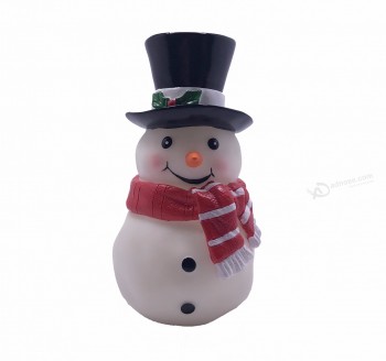 BPA free custom plastic LED flashing snowman figure toy Christmas gift for kids