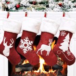 2020 Kenaf Elk bestickte Weihnachtsstrumpf Weihnachtsgeschenk Weihnachtsstrumpf GeschenktüteNeue Weihnachtsbaumzubehörweihnachtsfiguren Weihnachtsdekorationen tanzen Stoffpuppen kl
