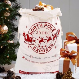 Ourwarm Xmas Presents Storage Hessian Burlap Christmas Santa Sacks Bags with Drawstring