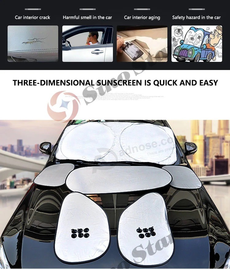 Factory directly Provide front Window retractable Folding Car sunshade Magnetic