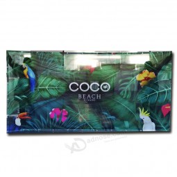 Polyester mesh banner wasbaar voor gebruik als hekGroot formaat buitenhek op maat gemaakte waterbestendige, zonwerende bedrukking PVC vinyl mesh bannerDe Banner van het reclameomhe