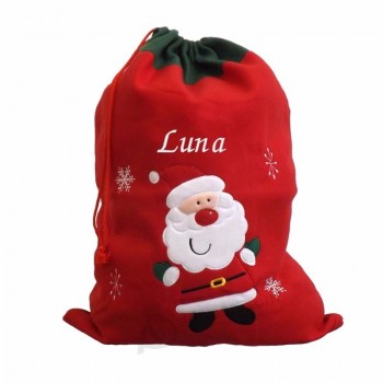 proveedor de fiesta decoración navideña fieltro cordón bolsas de regalo de navidad