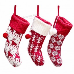 high quality 2020 newest knit stocking shape christmas gift bag christmas socks gift bags for christmas