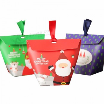 Nova moda papai noel para imprimir papel de presente de natal caixa de doces para itens promocionais
