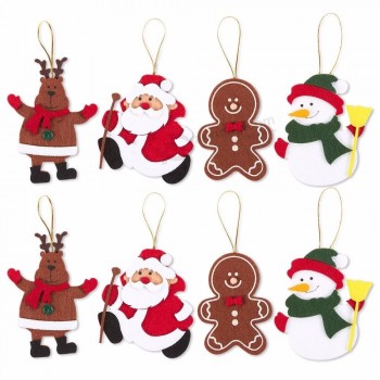 conjunto de adornos de fieltro fieltro navidad colgando artículos decorativos regalos de navidad lindo fieltro adorno navideño para niños