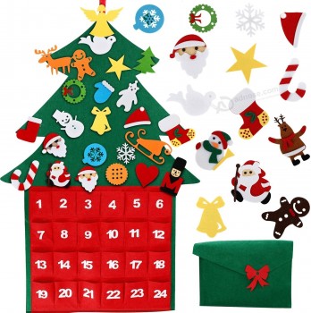 DIY Felt Christmas Tree with 24Pcs Xmas Ornaments 3.3ft Christmas Gift