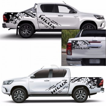 자동차 데칼 3 개 Mudslinger 사이드 도어 테일 도어 4x4 오프로드 그래픽 비닐 자동차 스티커 Hilux 2012 2015 2018에 맞춤 적합