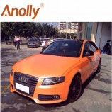 Anolly guangzhou usine imperméable à l’eau mat orange noir blanc voiture vinyle wrap amovible colle accessoires bulle gratuit autocollant de voiture