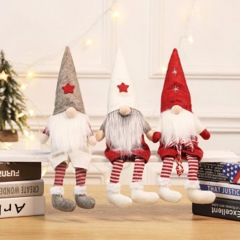 Wholesale christmas decoration plush elf plush toy on shelf plush doll