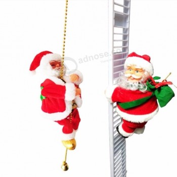 Navidad 2020デコレーションエレクトリックサンタクロースははしごのおもちゃを登ります