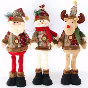 Cadeau promotionnel bonhomme de neige Père Noël renne flanelle jouets de Noël