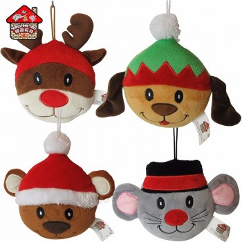 Produits pour animaux de compagnie Noël peluche mâcher grincer jouet pour chien avec son
