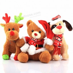 holiday gift set stuffed plush christmas bear deer dog Xmas toys