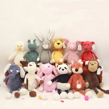 2020 Cute Striped Fox Plush Toys For Children Stuffed Animals Soft Panda Bunny Plush Toys Kids Sleeping Doll Christmas gift