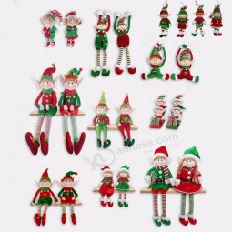 Kerst Elf Op Een Plank Leuke Kerst Pop Ornamenten Elf Zacht Stuk speelgoed