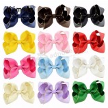Hete roze gouden lijn Grosgrain lint haarclip strik