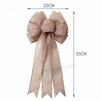 Couronne de Noël noeud vacances ornement noeud filaire bord ruban arcs pour décoration intérieure extérieure décoration d’arbre de maison