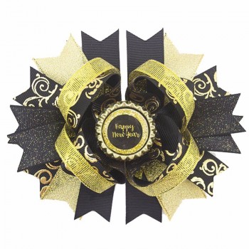New Year hair Bow Happy girl  accessories Holiday bows