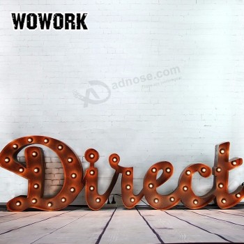 WOWORK 조명 간판 장식 편지 조명 상점 창문 빛나는 led 로고