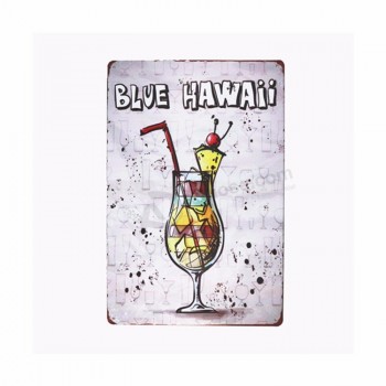 Wholesale koffie sap pub home wand decor retro kunst poster reclame metalen uithangbord