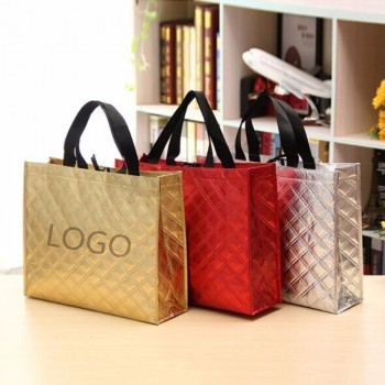 embossed promotional Non woven Bag custom logo Non-woven fabric Bag laser metal film No-woven tote Bag