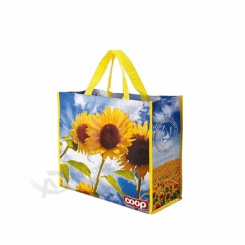 Respectueux de l’environnement recyclable Impression personnalisée promotionnelle non tissé sac pp impression de sac à provisions non tissé